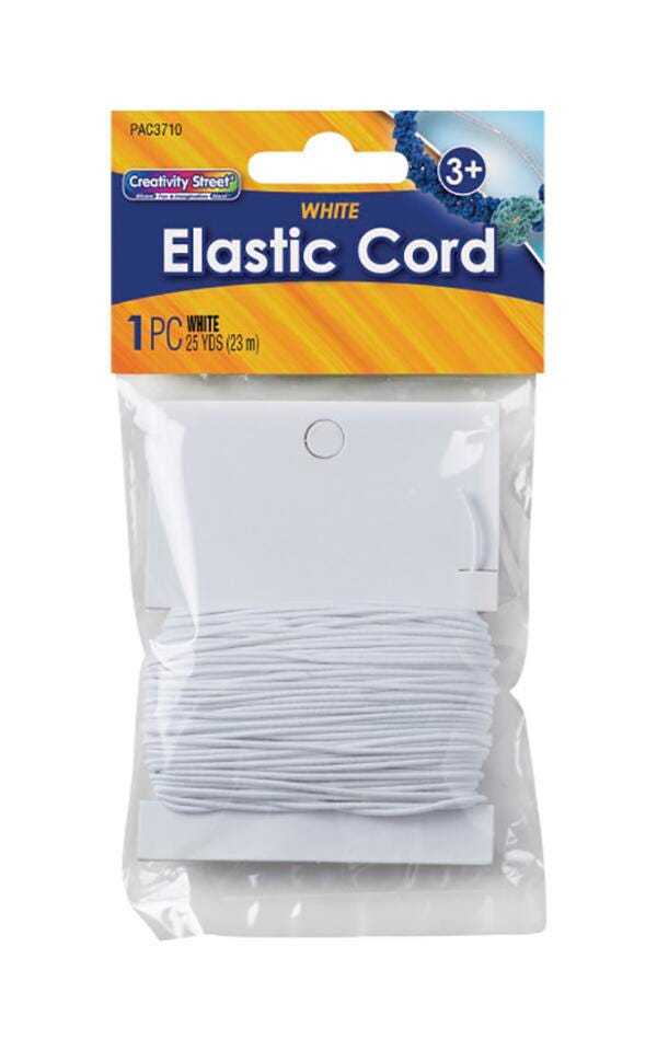 Image for Creativity Street Elastic Cord, 1.2 mm x 25 Yards, White from School Specialty